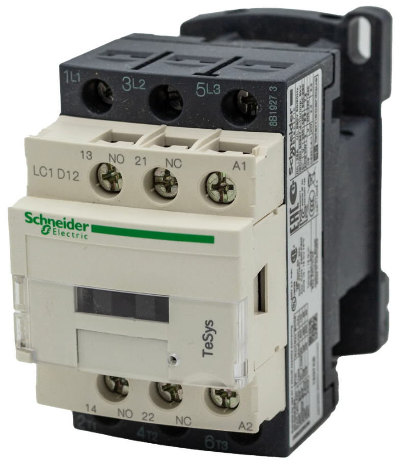 Schneider LC1D12 Contactor 230V, Single Pole Electrical Contactor Rated 12A, Suitable for Motor Control and Industrial Applications